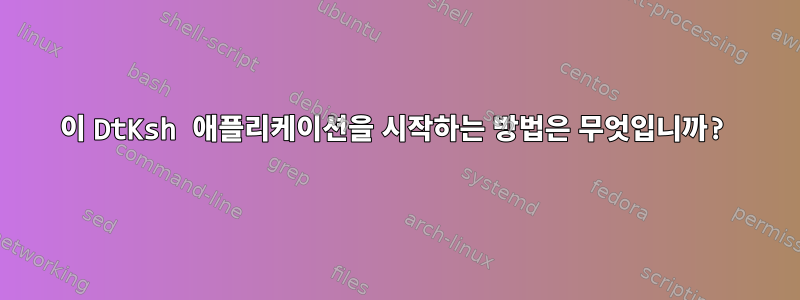 이 DtKsh 애플리케이션을 시작하는 방법은 무엇입니까?