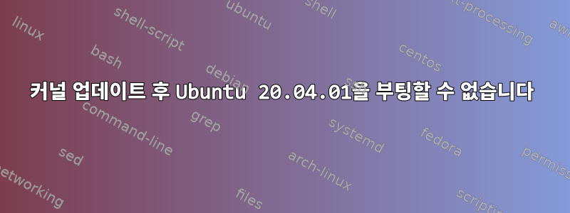 커널 업데이트 후 Ubuntu 20.04.01을 부팅할 수 없습니다