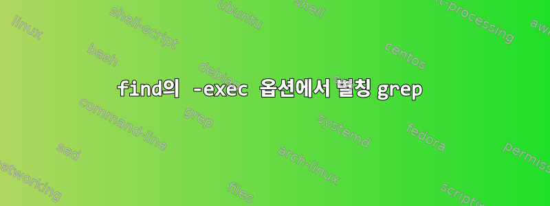 find의 -exec 옵션에서 별칭 grep