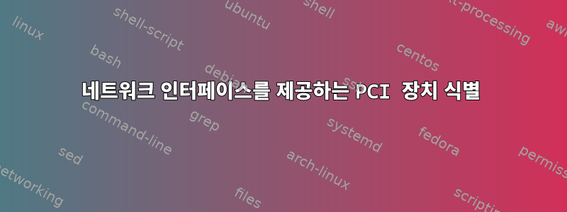 네트워크 인터페이스를 제공하는 PCI 장치 식별