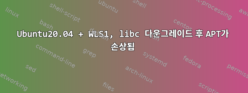 Ubuntu20.04 + WLS1, libc 다운그레이드 후 APT가 손상됨