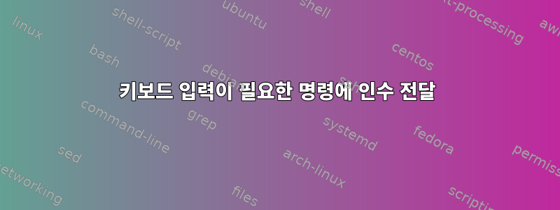 키보드 입력이 필요한 명령에 인수 전달