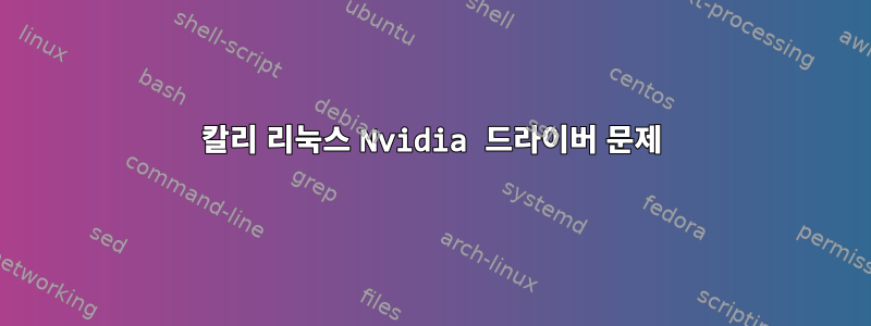 칼리 리눅스 Nvidia 드라이버 문제