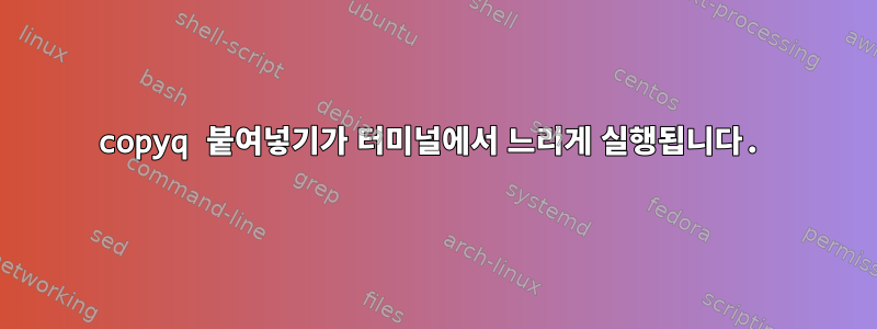 copyq 붙여넣기가 터미널에서 느리게 실행됩니다.