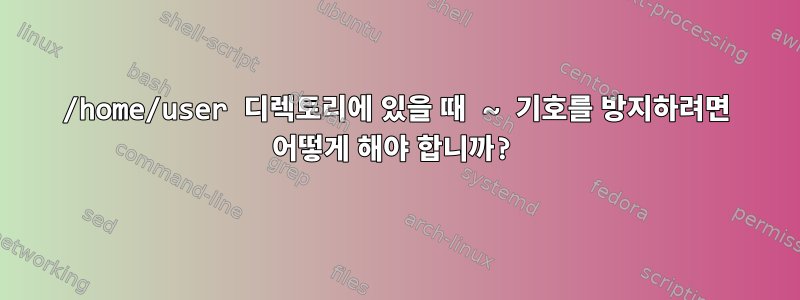 /home/user 디렉토리에 있을 때 ~ 기호를 방지하려면 어떻게 해야 합니까?