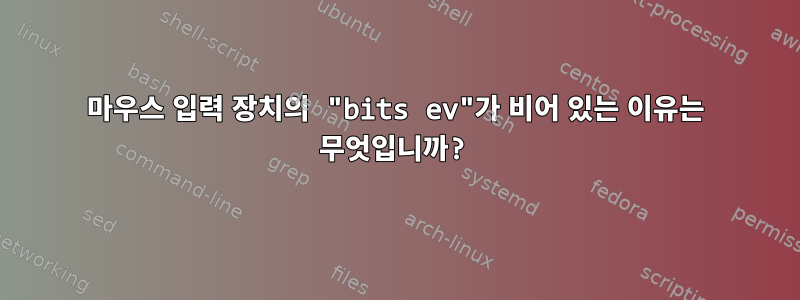 마우스 입력 장치의 "bits ev"가 비어 있는 이유는 무엇입니까?