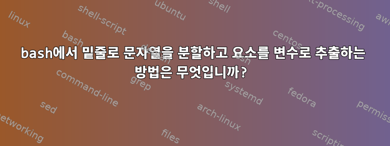 bash에서 밑줄로 문자열을 분할하고 요소를 변수로 추출하는 방법은 무엇입니까?