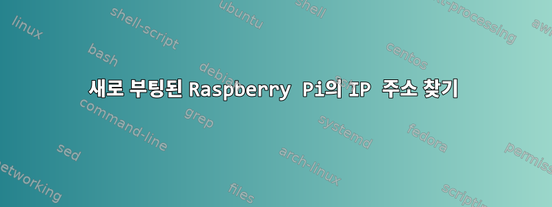 새로 부팅된 Raspberry Pi의 IP 주소 찾기