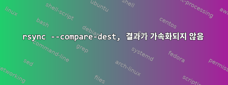 rsync --compare-dest, 결과가 가속화되지 않음