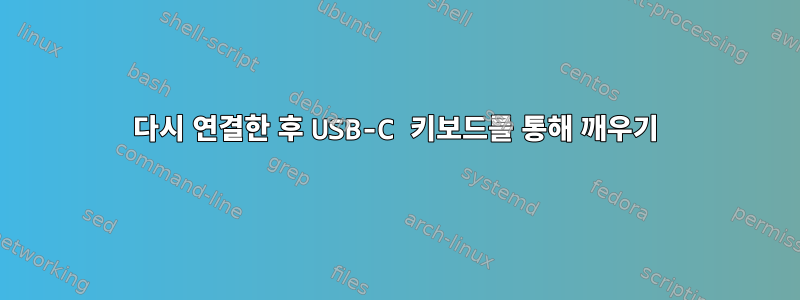 다시 연결한 후 USB-C 키보드를 통해 깨우기