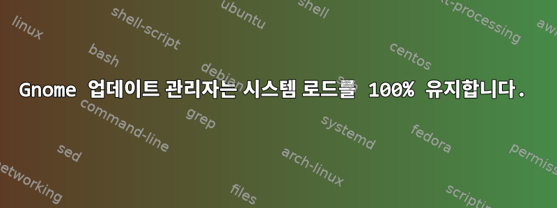 Gnome 업데이트 관리자는 시스템 로드를 100% 유지합니다.