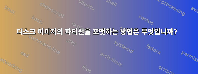 디스크 이미지의 파티션을 포맷하는 방법은 무엇입니까?