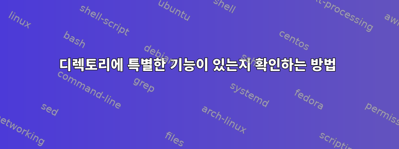 디렉토리에 특별한 기능이 있는지 확인하는 방법