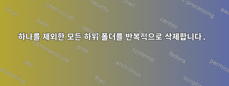 하나를 제외한 모든 하위 폴더를 반복적으로 삭제합니다.