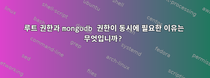 루트 권한과 mongodb 권한이 동시에 필요한 이유는 무엇입니까?