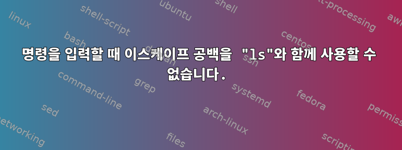 명령을 입력할 때 이스케이프 공백을 "ls"와 함께 사용할 수 없습니다.