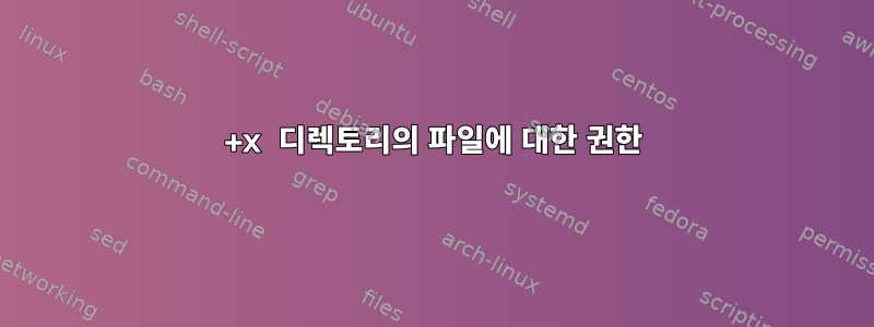 +x 디렉토리의 파일에 대한 권한