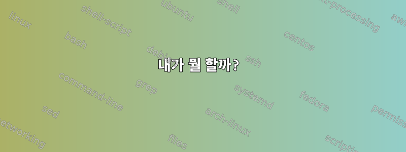 내가 뭘 할까?