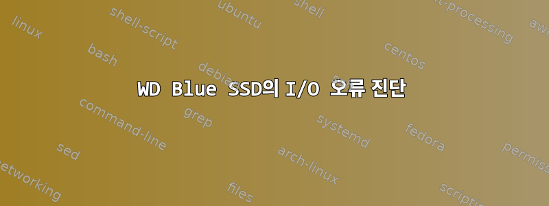 WD Blue SSD의 I/O 오류 진단