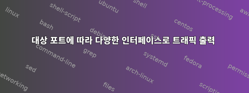 대상 포트에 따라 다양한 인터페이스로 트래픽 출력