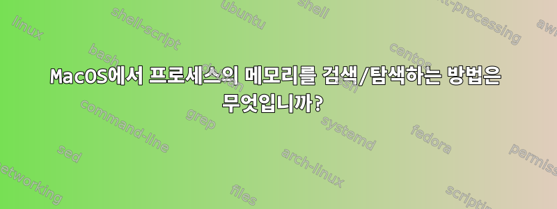 MacOS에서 프로세스의 메모리를 검색/탐색하는 방법은 무엇입니까?