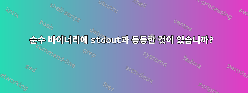 순수 바이너리에 stdout과 동등한 것이 있습니까?