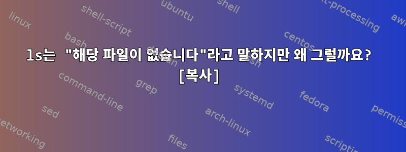 ls는 "해당 파일이 없습니다"라고 말하지만 왜 그럴까요? [복사]