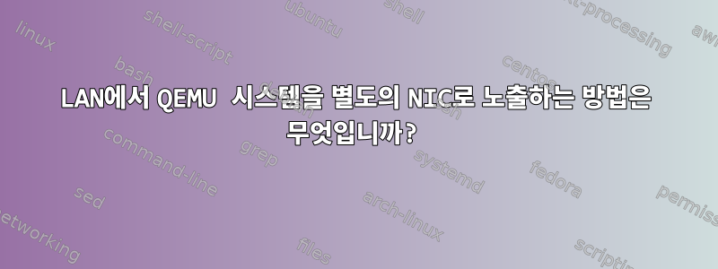 LAN에서 QEMU 시스템을 별도의 NIC로 노출하는 방법은 무엇입니까?