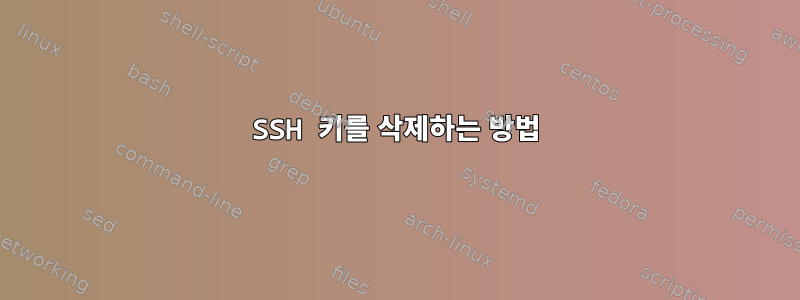 SSH 키를 삭제하는 방법