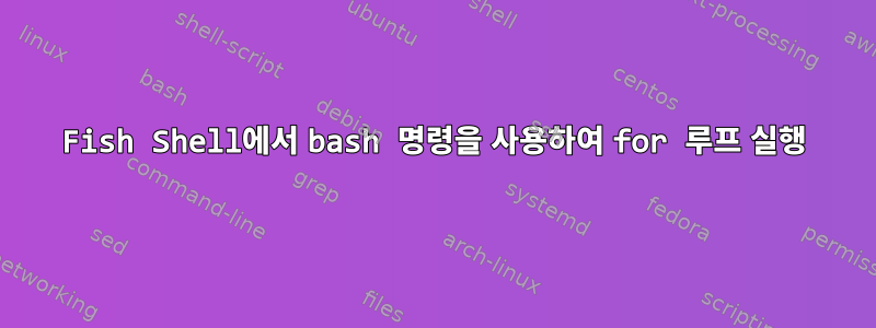 Fish Shell에서 bash 명령을 사용하여 for 루프 실행