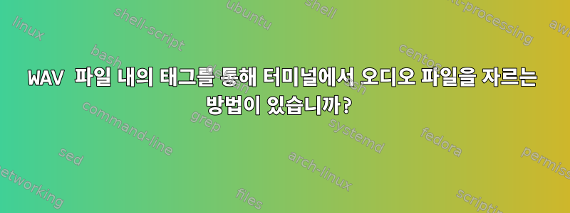 WAV 파일 내의 태그를 통해 터미널에서 오디오 파일을 자르는 방법이 있습니까?