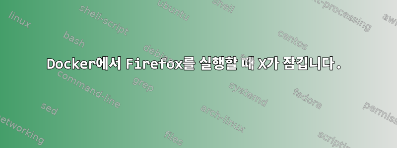 Docker에서 Firefox를 실행할 때 X가 잠깁니다.