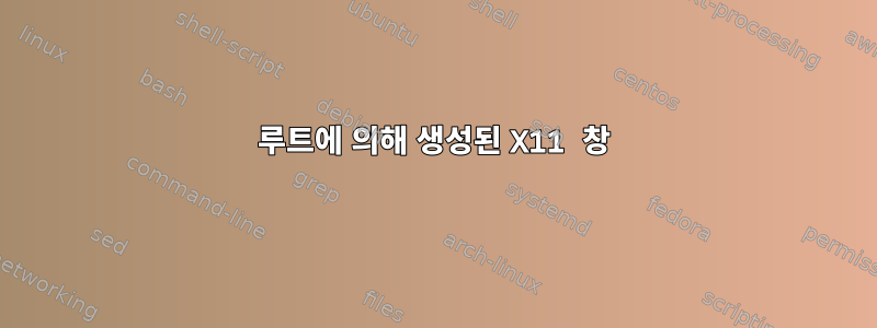 루트에 의해 생성된 X11 창