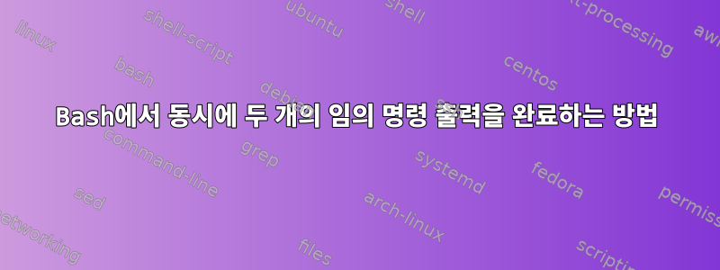 Bash에서 동시에 두 개의 임의 명령 출력을 완료하는 방법