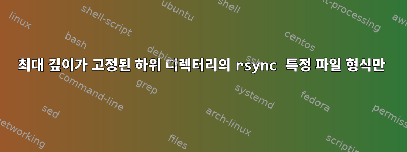 최대 깊이가 고정된 하위 디렉터리의 rsync 특정 파일 형식만