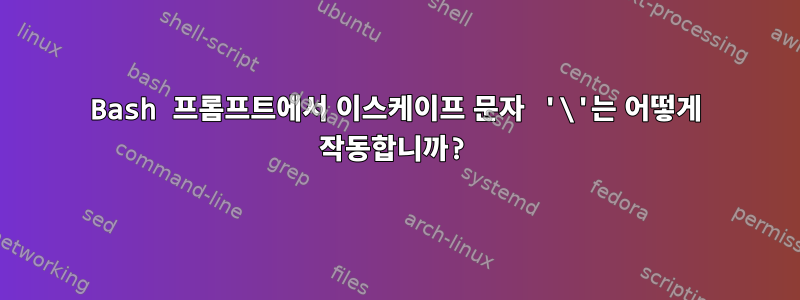 Bash 프롬프트에서 이스케이프 문자 '\'는 어떻게 작동합니까?