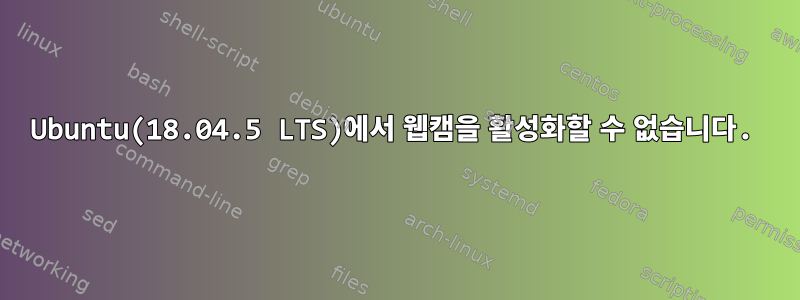 Ubuntu(18.04.5 LTS)에서 웹캠을 활성화할 수 없습니다.