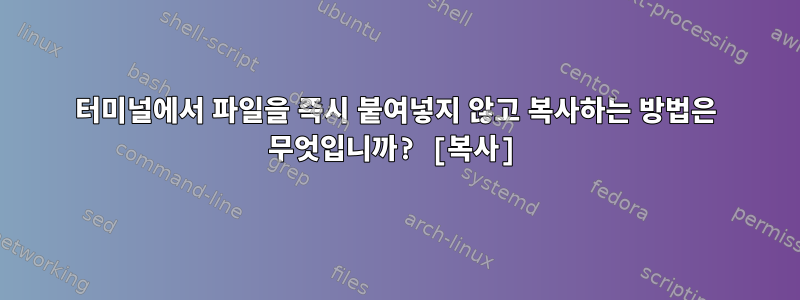 터미널에서 파일을 즉시 붙여넣지 않고 복사하는 방법은 무엇입니까? [복사]