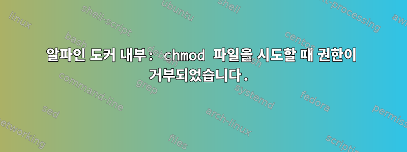 알파인 도커 내부: chmod 파일을 시도할 때 권한이 거부되었습니다.