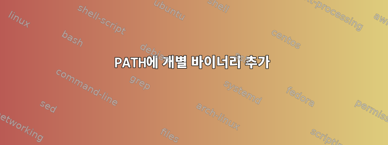 PATH에 개별 바이너리 추가