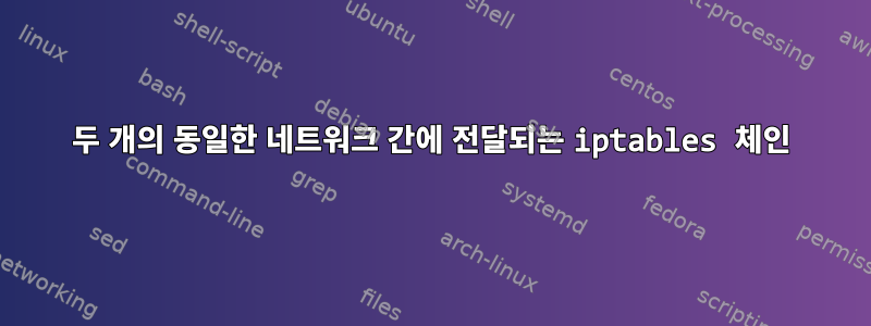 두 개의 동일한 네트워크 간에 전달되는 iptables 체인