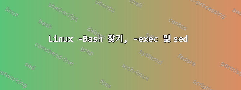 Linux -Bash 찾기, -exec 및 sed