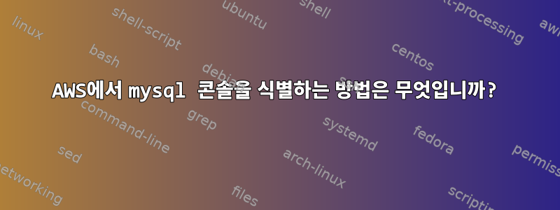 AWS에서 mysql 콘솔을 식별하는 방법은 무엇입니까?