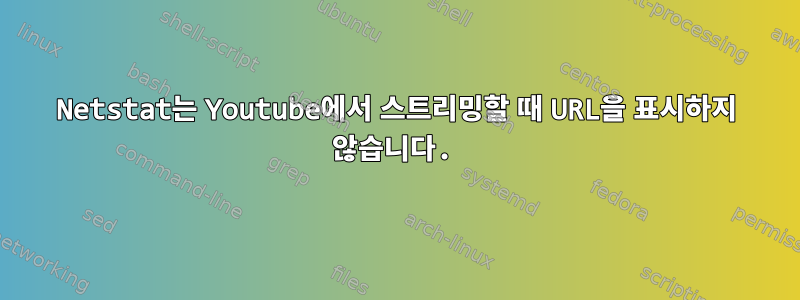 Netstat는 Youtube에서 스트리밍할 때 URL을 표시하지 않습니다.