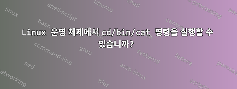 Linux 운영 체제에서 cd/bin/cat 명령을 실행할 수 있습니까?