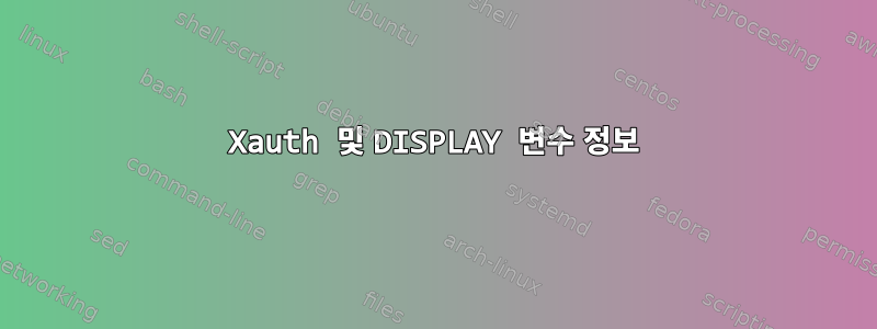 Xauth 및 DISPLAY 변수 정보