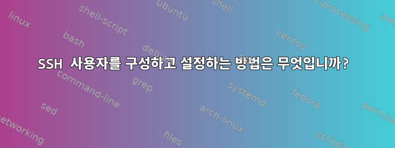 SSH 사용자를 구성하고 설정하는 방법은 무엇입니까?