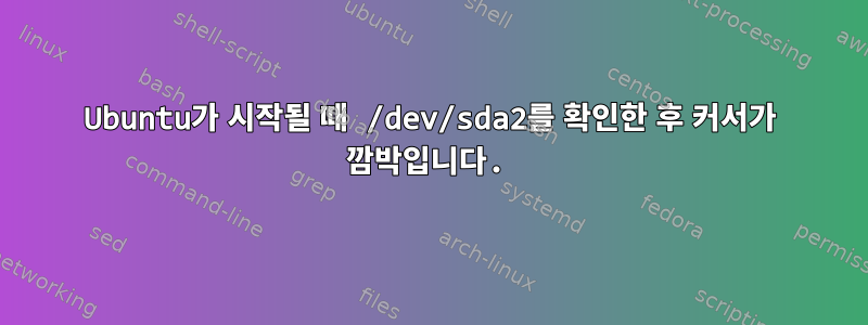 Ubuntu가 시작될 때 /dev/sda2를 확인한 후 커서가 깜박입니다.