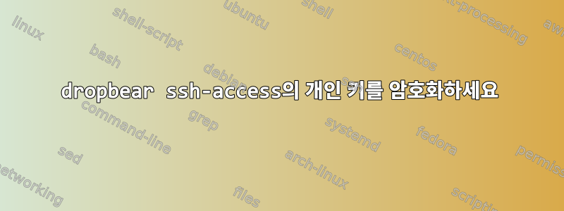 dropbear ssh-access의 개인 키를 암호화하세요