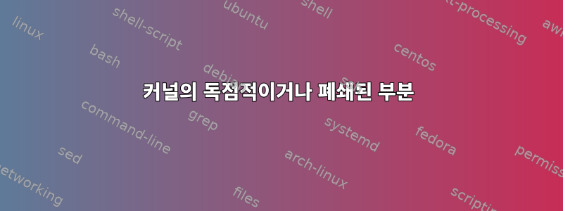 커널의 독점적이거나 폐쇄된 부분